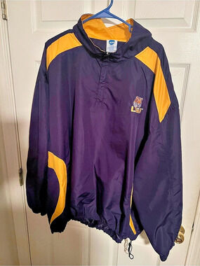 NCAA LSU windbreaker Color Block Windbreaker in Purple & Gold 3XL